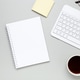 Minimal workspace with coffee cup, glasses and notebook creating calm focused atmosphere Minimal workspace with coffee cup, glasses and notebook creating calm focused atmosphere - PhotoDune Item for Sale