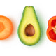 Isolated vegetable slices, top view Isolated vegetable slices, top view - PhotoDune Item for Sale