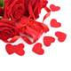 Red rose bouquet with gift box and red felt hearts on white background Red rose bouquet with gift box and red felt hearts on white background - PhotoDune Item for Sale