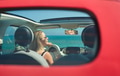 A summer cabriolet trip. A young beautiful girl behind the wheel of a car. Happy girl on vacation. A summer cabriolet trip. A young beautiful girl behind the wheel of a car. Happy girl on vacation. - PhotoDune Item for Sale