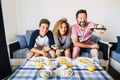 happy and cheerful caucasian family having lunch together at home happy and cheerful caucasian family having lunch together at home - PhotoDune Item for Sale