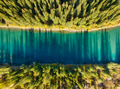 A drone view of the river in the woods. An aerial view of an autumn forest. Alberta, Canada. A drone view of the river in the woods. An aerial view of an autumn forest. Alberta, Canada. - PhotoDune Item for Sale
