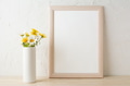 Frame mockup with white and yellow chamomiles in vase Frame mockup with white and yellow chamomiles in vase - PhotoDune Item for Sale
