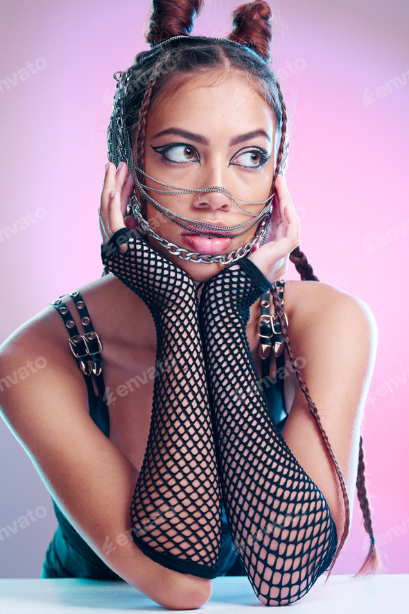 Model, bdsm and sexy clothes with leather, grunge fashion or edgy makeup, jewelry and erotic aesthe Stock Photo by YuriArcursPeopleimages Model, bdsm and sexy clothes with leather, grunge fashion or edgy makeup, jewelry and erotic aesthe Stock Photo by YuriArcursPeopleimages