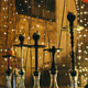 Row Of Hookahs With Glowing Charcoal Under Fairy Lights Row Of Hookahs With Glowing Charcoal Under Fairy Lights - PhotoDune Item for Sale