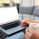 Laptop computer on desk working in cafe or office with blank scr Laptop computer on desk working in cafe or office with blank scr - PhotoDune Item for Sale