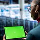 Green screen tablet in data center used by engineer evaluating hardware Green screen tablet in data center used by engineer evaluating hardware - PhotoDune Item for Sale