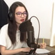 Young woman with professional microphone and headphones recording podcast at studio Young woman with professional microphone and headphones recording podcast at studio - PhotoDune Item for Sale