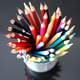 Pencils on a desk from above Pencils on a desk from above - PhotoDune Item for Sale