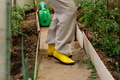 Mature woman with watering can gardening in greenhouse at home - shot in slow motion Mature woman with watering can gardening in greenhouse at home - shot in slow motion - PhotoDune Item for Sale