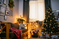 New Year interior. Room decorated to christmas celebration.Christmas tree New Year interior. Room decorated to christmas celebration.Christmas tree - PhotoDune Item for Sale
