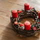 Rustic advent wreath with four candles lit every sunday before christmas. Rustic advent wreath with four candles lit every sunday before christmas. - PhotoDune Item for Sale