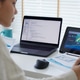 Back rear view of young asian woman, freelance data scientist work remotely at home Back rear view of young asian woman, freelance data scientist work remotely at home - PhotoDune Item for Sale