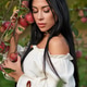 Pensive beauty posing in garden with closed eyes. Pensive beauty posing in garden with closed eyes. - PhotoDune Item for Sale