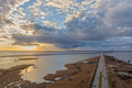 Aerial view of the causeway at sunset Aerial view of the causeway at sunset - PhotoDune Item for Sale
