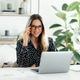 Beautiful confident caucasian businesswoman, company ceo, in a shirt and wearing glasses, working on Beautiful confident caucasian businesswoman, company ceo, in a shirt and wearing glasses, working on - PhotoDune Item for Sale