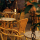 Empty tables and chairs in the quiet street in Venice Empty tables and chairs in the quiet street in Venice - PhotoDune Item for Sale