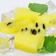 close-up of some pieces of refreshing watermelon, yellow watermelon with mint leaves and ice pieces close-up of some pieces of refreshing watermelon, yellow watermelon with mint leaves and ice pieces - PhotoDune Item for Sale