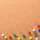 Pin board texture for background and colorful pins Stock Photo by ...