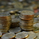 Stacks of EURO cent Coins on a Bed of Currency Stacks of EURO cent Coins on a Bed of Currency - PhotoDune Item for Sale