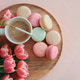 Tulips, Coffee and Macarons on Wooden Tray. Festive Spring Flatlay Tulips, Coffee and Macarons on Wooden Tray. Festive Spring Flatlay - PhotoDune Item for Sale