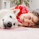 Teenage girl lying with dog on floor, hugging and spending time together. Pet care concept Teenage girl lying with dog on floor, hugging and spending time together. Pet care concept - PhotoDune Item for Sale
