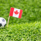Soccer ball with flag of Canada on green grass Soccer ball with flag of Canada on green grass - PhotoDune Item for Sale