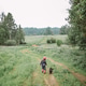Road. Baby and dog. Green. Road. Baby and dog. Green. - PhotoDune Item for Sale