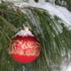 Red Christmas Tree Decoration in snow Red Christmas Tree Decoration in snow - PhotoDune Item for Sale