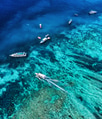 The view from the air on boats near the shore. Bali Island, Indonesia The view from the air on boats near the shore. Bali Island, Indonesia - PhotoDune Item for Sale