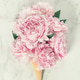 Pink Peony Bouquet in Ice Cream Cone on Marble Surface Pink Peony Bouquet in Ice Cream Cone on Marble Surface - PhotoDune Item for Sale