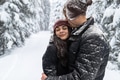 Young Romantic Couple In Snow Forest Outdoor Man And Woman Embrace Young Romantic Couple In Snow Forest Outdoor Man And Woman Embrace - PhotoDune Item for Sale