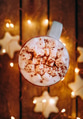 Close up of christmas white mug with hot cocoa, tea or coffee and marshmallow. Close up of christmas white mug with hot cocoa, tea or coffee and marshmallow. - PhotoDune Item for Sale