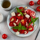 Caprese salad with tomato, basil and mozzarella. Italian salad. Italian food. Caprese salad with tomato, basil and mozzarella. Italian salad. Italian food. - PhotoDune Item for Sale