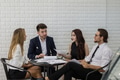 Group of young business coworkers team discussion corporate work Concept at office. Group of young business coworkers team discussion corporate work Concept at office. - PhotoDune Item for Sale