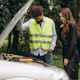 Couple having car trouble on the road Couple having car trouble on the road - PhotoDune Item for Sale