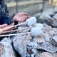 Boy makes marshmallows on a fireplace Boy makes marshmallows on a fireplace - PhotoDune Item for Sale