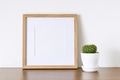 Square Wooden Photo Frame Mockup. Square Wooden Photo Frame Mockup. - PhotoDune Item for Sale