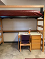 College dorm on move in day. Loft Bed & desk under bed are common for small college dorms. College dorm on move in day. Loft Bed & desk under bed are common for small college dorms. - PhotoDune Item for Sale