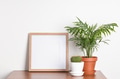 Square Wooden Photo Frame and House Plants. Square Wooden Photo Frame and House Plants. - PhotoDune Item for Sale