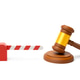 A barrier at the border and a judge's gavel. Migration regulation. Geopolitical analysis A barrier at the border and a judge's gavel. Migration regulation. Geopolitical analysis - PhotoDune Item for Sale