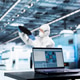 Testing silicon wafer batches, laptop EDA software and specialist Testing silicon wafer batches, laptop EDA software and specialist - PhotoDune Item for Sale
