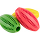three rubber dog toy ball ellipsoid shape with textured ridges for chewing isolated three rubber dog toy ball ellipsoid shape with textured ridges for chewing isolated - PhotoDune Item for Sale