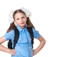Confident young schoolgirl in uniform with pigtails and backpack isolated on white Confident young schoolgirl in uniform with pigtails and backpack isolated on white - PhotoDune Item for Sale