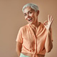 Positive beautiful stylish cheerful happy smiling attractive modern mature confident smiling gray ha Positive beautiful stylish cheerful happy smiling attractive modern mature confident smiling gray ha - PhotoDune Item for Sale