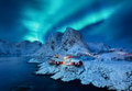 Aurora Borealis, Lofoten islands, Norway. Iconic view in Norway. Aurora Borealis, Lofoten islands, Norway. Iconic view in Norway. - PhotoDune Item for Sale