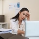 Stressed businesswoman analyzing financial problems and business risk during work crisis Stressed businesswoman analyzing financial problems and business risk during work crisis - PhotoDune Item for Sale