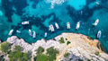 Yachts at the sea in France. Aerial view of luxury floating boat on transparent turquoise water at s Yachts at the sea in France. Aerial view of luxury floating boat on transparent turquoise water at s - PhotoDune Item for Sale