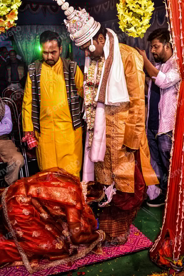 Wedding Reception Look Traditional Bengali Groom Dress Indian