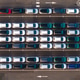 Aerial view directly above new cars ready for export Aerial view directly above new cars ready for export - PhotoDune Item for Sale